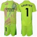Real Madrid Thibaut Courtois #1 Keeper Tredjedraktsett Barn 2024-25 Kortermet (+ Korte bukser)